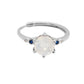 Silver Moon Stone Ring