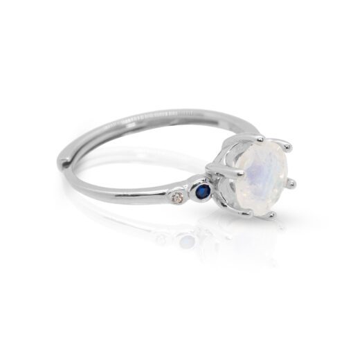 Silver Moon Stone Ring