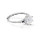 Silver Moon Stone Ring