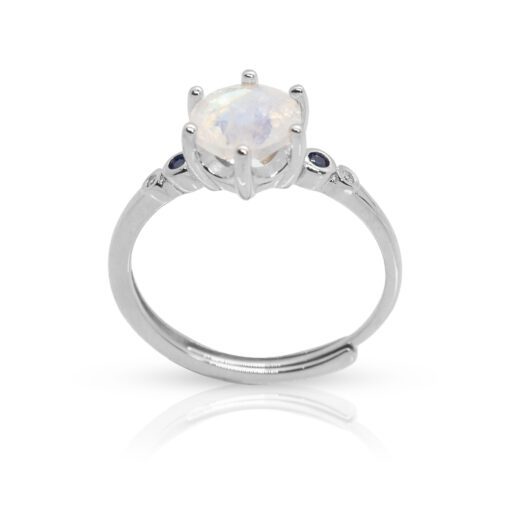 Silver Moon Stone Ring