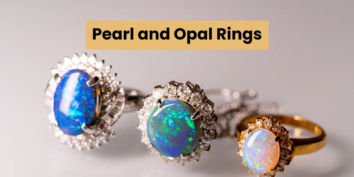 premium pearl and opal rings 