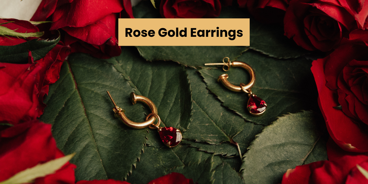 two beautiful rose gold earrings 