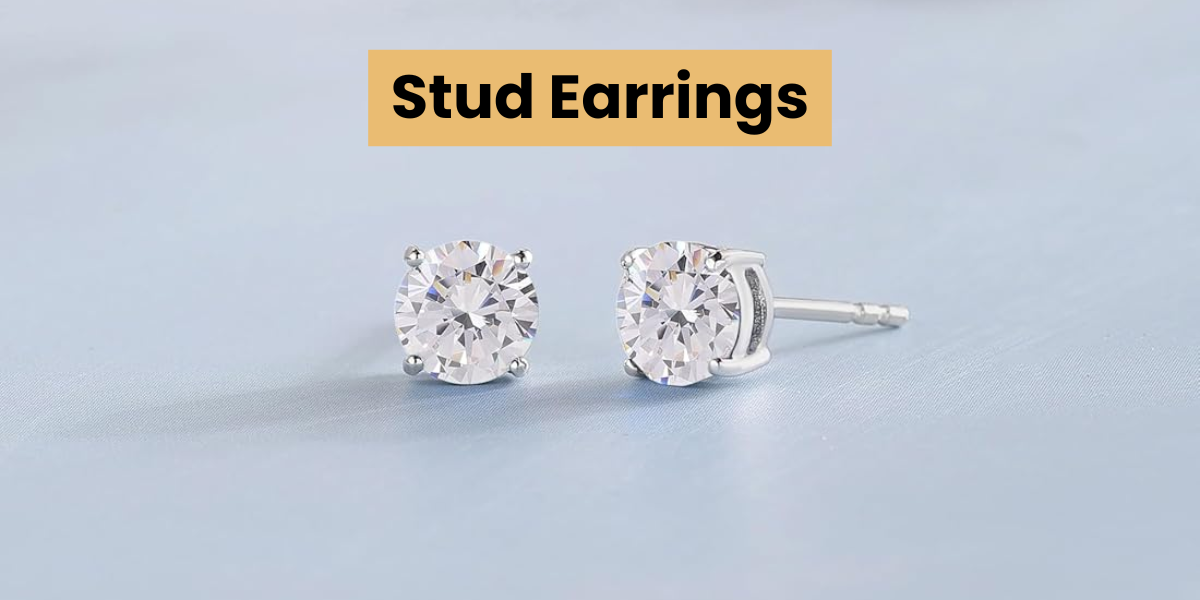 two white stud earrings